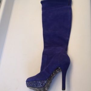 BetseyJohnson Royal Blue Heeled Boots , New Size 9